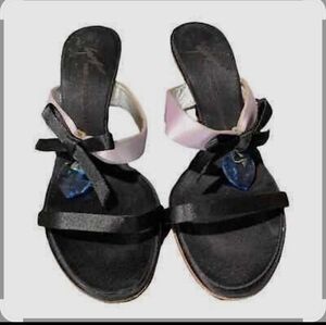 GIUSEPPE Zanotti Black and Blue Mule Women's Heels